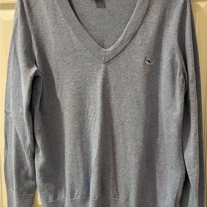 Vineyard Vines cotton v neck sweater light blue size large